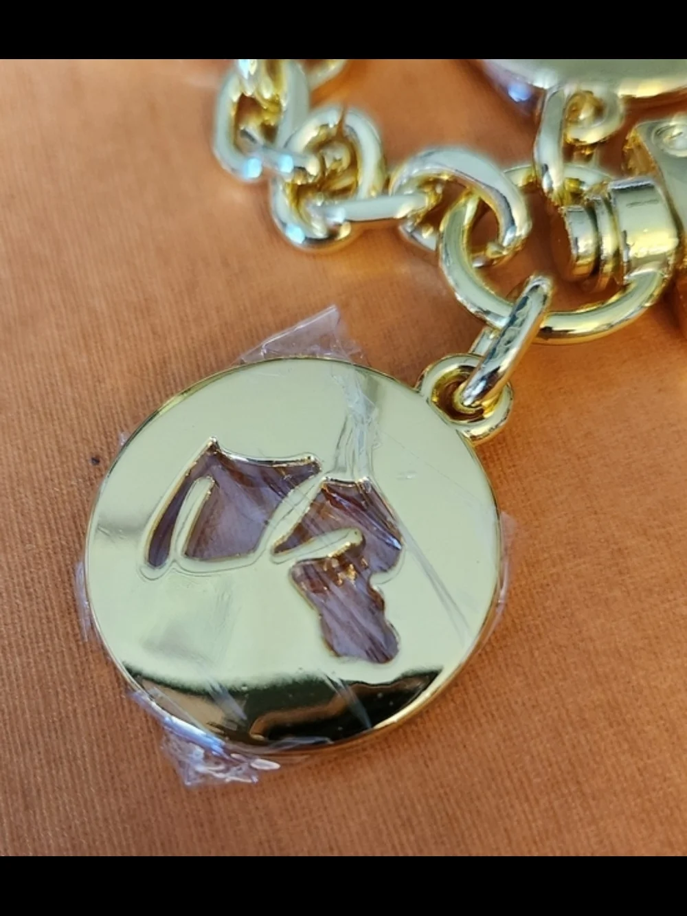 Hermes Gold Medallion Keychain Or Belt loop Charm